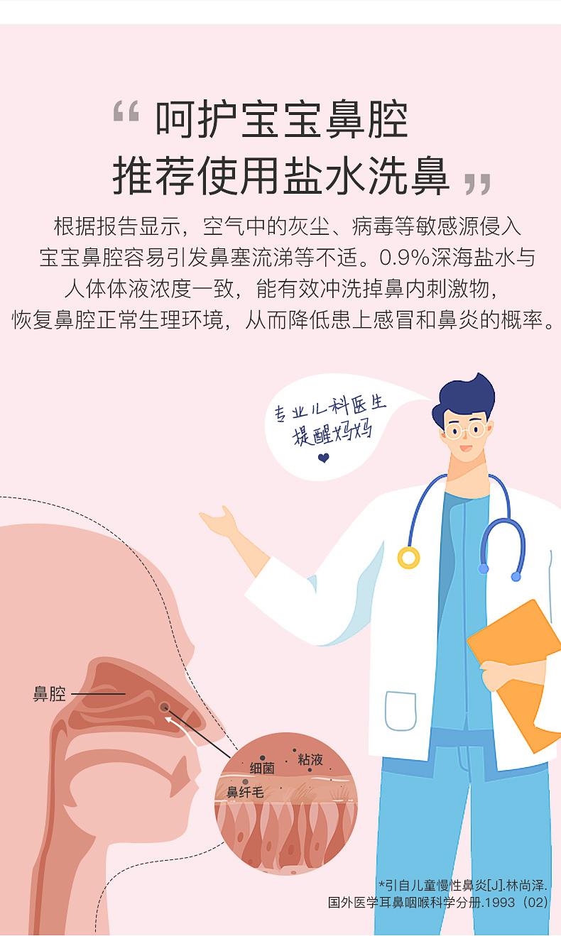 年销量过亿支 法国原产 Gifrer 儿童生理海盐水 洗鼻水 5ml*40支 图5