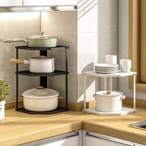 Corner Shelve Kitchen Countertop Carbon Steel Anti Rust Conditioning shelf Home Lower Sink Corner rack boiler Stratified Corner rack