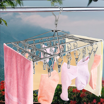 Add Coarse Stainless Steel Windproof Socks Rack Balcony Home containing clothes hanger Baby drying diaper Divine Instrumental Province Space
