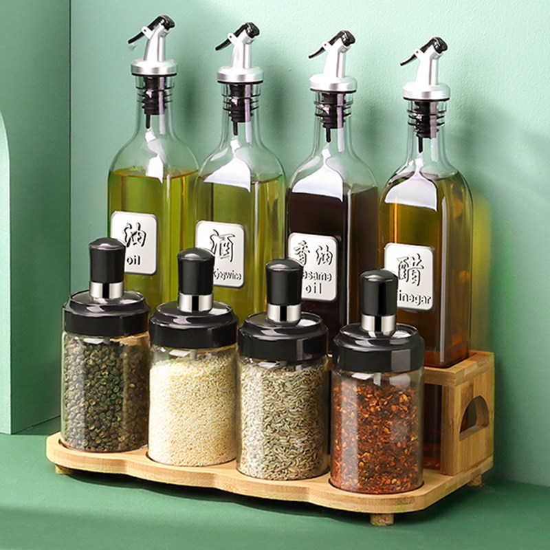 Oil bottle glass bottle anti-leakage without hanging oil soy sauce Vinegar Sauce Bottle perfume Oil bottle Oil jug Home Kitchen Sleeve Assembled oil bottle