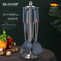 Non-stick silicone spatula Household protective pot special spatula spoon Stainless steel spatula stir-fry shovel Kitchenware set