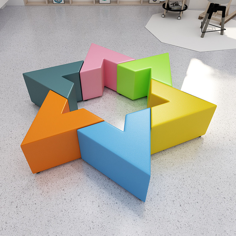 Library lobby hotel business reception meeting guest negotiation area bank sales department creative special-shaped sofa stool combination