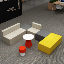 Early Education Mall Hall Theaters Sales Center Bank Reception Desk Guests Lounge Area Special Office Sofa Composition