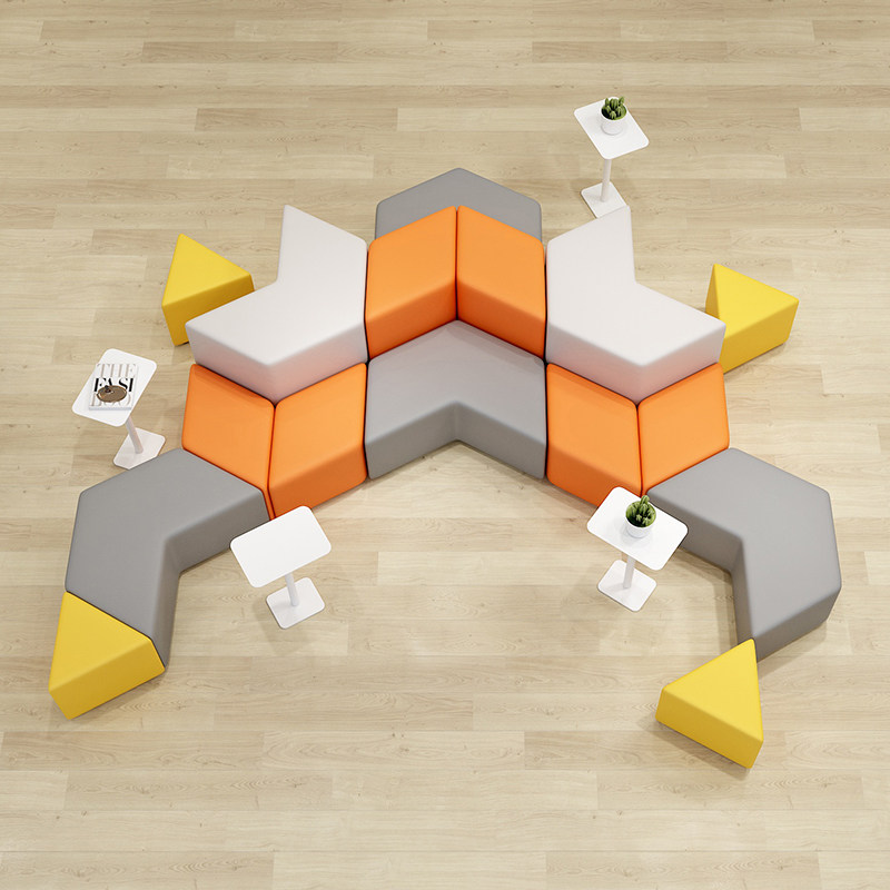 Kindergarten Library Corporate School Maternal and Child Room Training Institution Office Lounge Alien Couch Stool Combo-Taobao