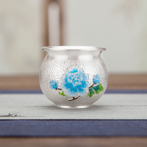 Cloisonne sterling silver teacup teacup bowl master cup kung fu tea set silver cup sterling silver 999 silver cup single cup