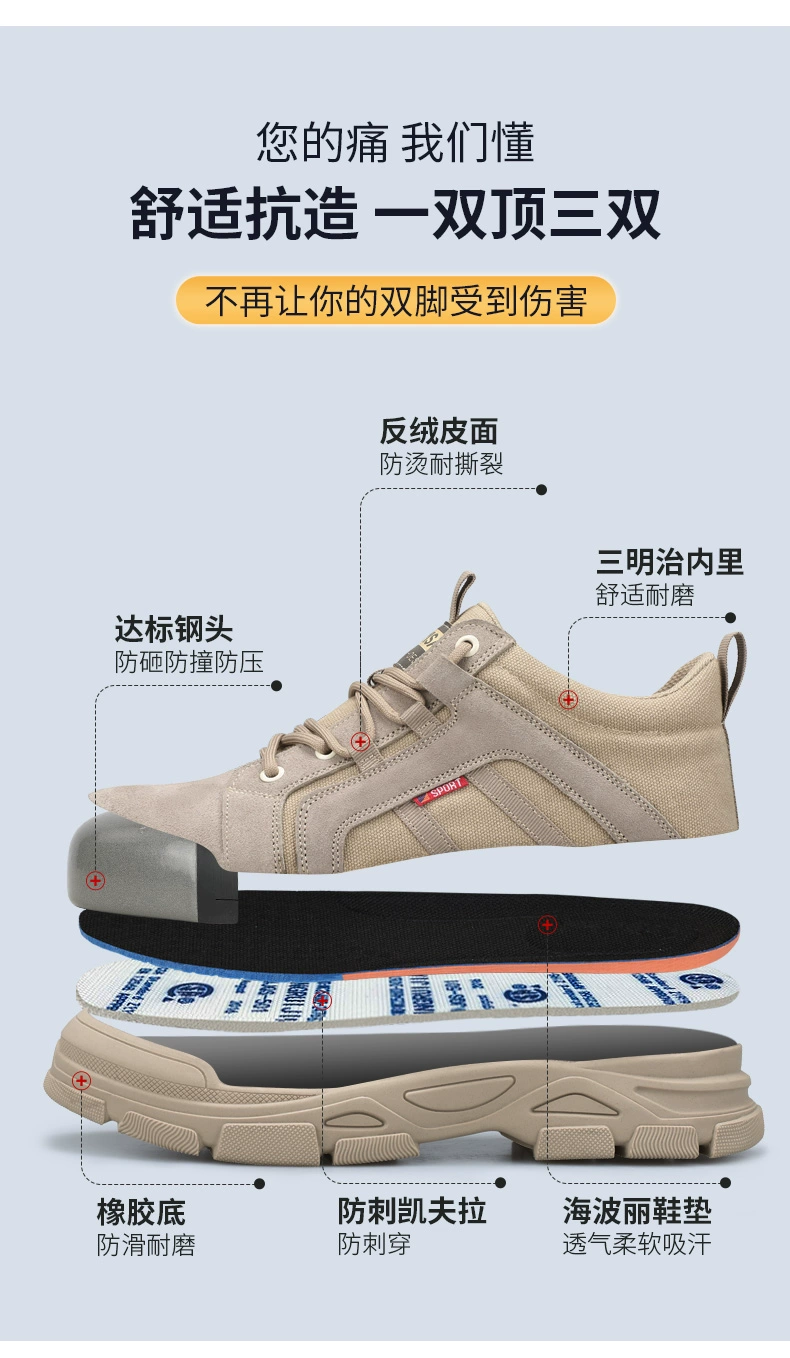 Men's labor protection shoes, anti-smash, anti-puncture, insulated, winter construction site work, steel toe high-top old safety shoes with steel plates