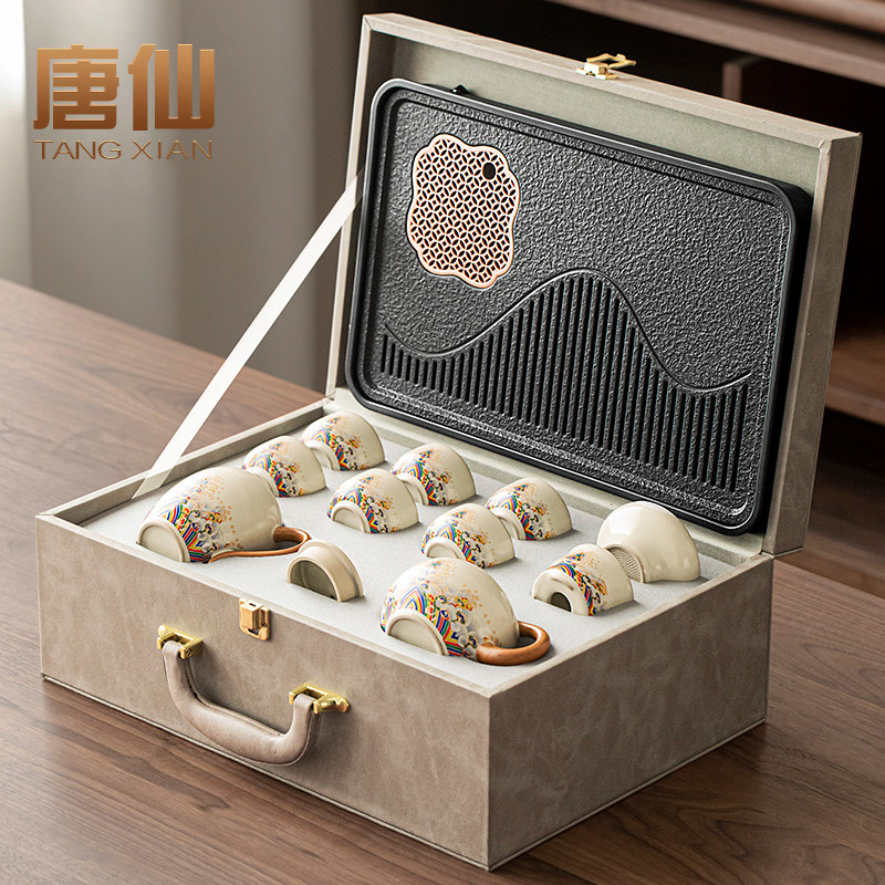 Чайный сервиз Ru Kiln Kung Fu в подарочной коробке, набор для приготовления чая, специальное новоселье, новый дом, день рождения старейшин, практичные подарки, высококачественные подарки для людей