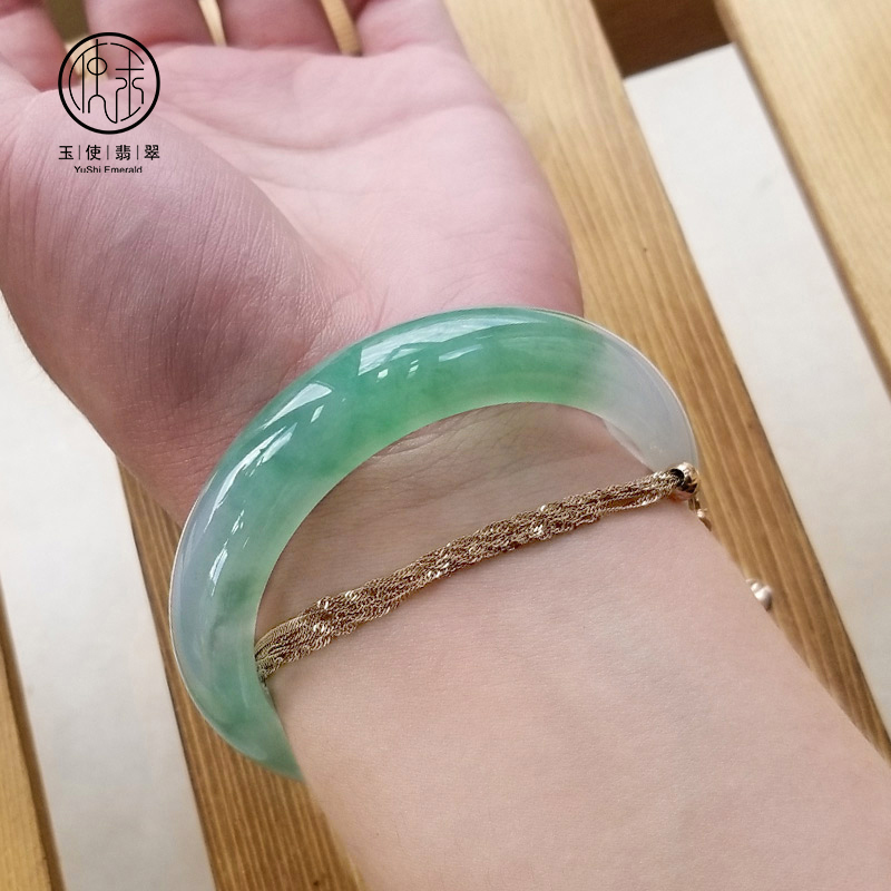 Jade makes natural jade bracelet a goods jade bracelet female ice species wide edition black chicken bracelet purple ice glutinous species guifei bracelet live broadcast