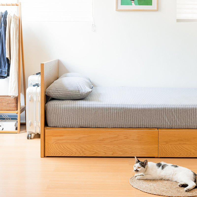 Infinite and Boundless Japanese-Style High-Box Storage Bed for Sheets/Modern Minimalist Solid Wood Double Bed Tatami Floor Bed Infinite and Boundless Japanese-Style High-Box Storage Bed for Sheets/Modern Minimalist Solid Wood Double Bed Tatami Floor Bed