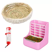 Травяное гнездо+соломенная рама+дозатор воды