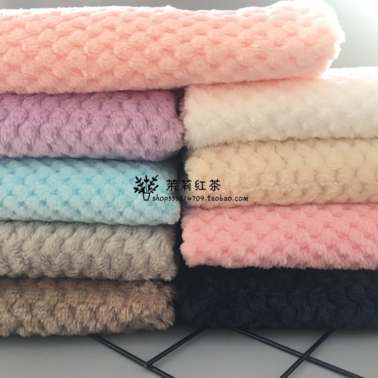 New Pure Color Double-Sided Flannel Double-Sided Beibei Velvet Pineapple Plaid Pajamas Home Clothing DIY Handmade Fabrics