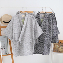 Summer mens big code day style kimono 50% sleeves pants pure cotton cotton cloth pajamas male and female couples home sweat steamed clothes