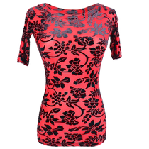 Danbaoluo summer Latin dance practice clothing modern dance dance clothing female ballroom dance mid-sleeve adult dance top