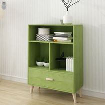 Simple bookshelf Nordic minimalist modern bookshelf Green free combined floor bookcase students creative lockers