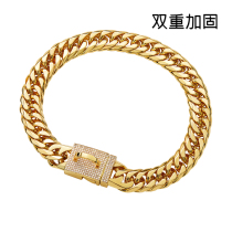 Large Dog Neck Ring Pet Neck Ring Dog Chain Traction Rope Chain Sub Reinforcement in Tuhau Golden Puppy Stainless Steel Neckline