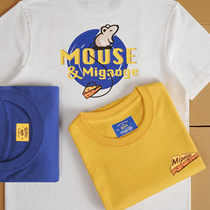 2021 spring summer couple thick and solid impervious loose casual T-shirt personality cheese print short sleeve t