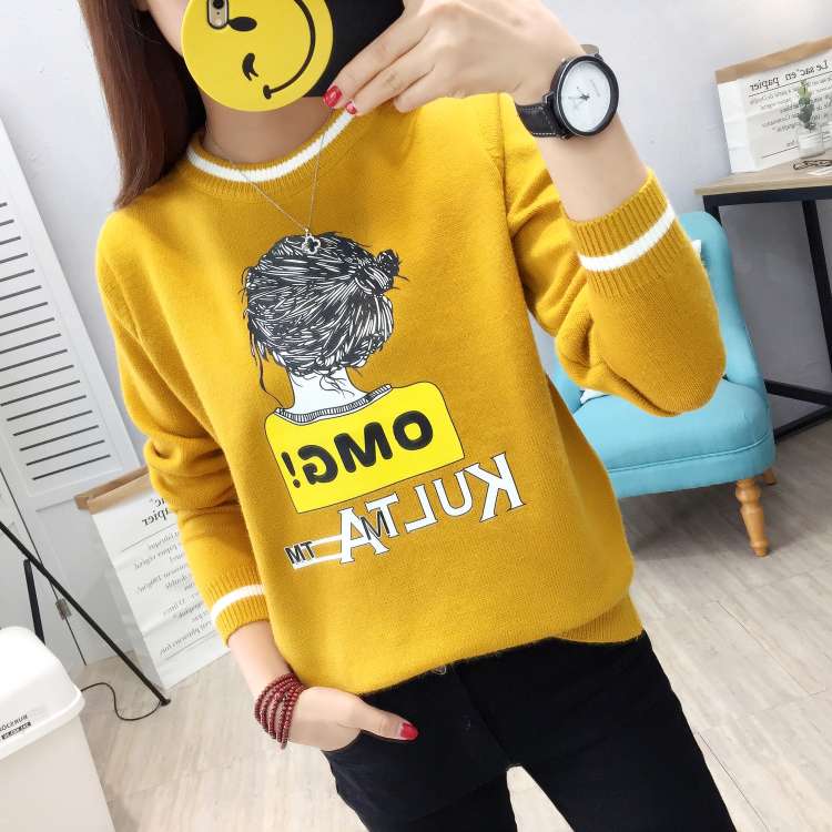Học sinh trung học cơ sở 2018 thu đông mới mặc áo len dễ thương cho bé gái phiên bản Hàn Quốc của áo len chạm đáy hoang dã thời trang nữ 2020