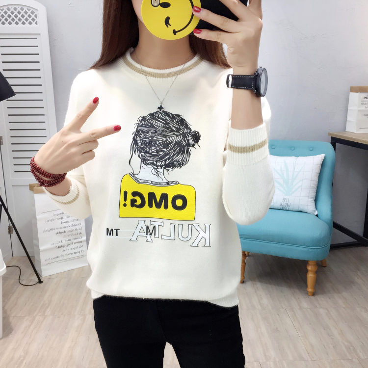 Học sinh trung học cơ sở 2018 thu đông mới mặc áo len dễ thương cho bé gái phiên bản Hàn Quốc của áo len chạm đáy hoang dã thời trang nữ 2020