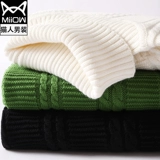 Зимний трендовый трикотажный свитер, удерживающий тепло базовый приятный телу пуховик для влюбленных, свободный крой, увеличенная толщина