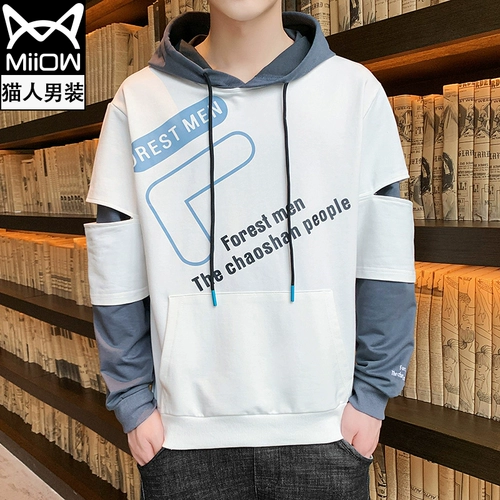 Мужская осенняя толстовка, модный трендовый осенний комплект, коллекция 2021, свободный крой