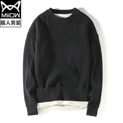 Зимний утепленный трендовый трикотажный удерживающий тепло свитер, в корейском стиле, увеличенная толщина