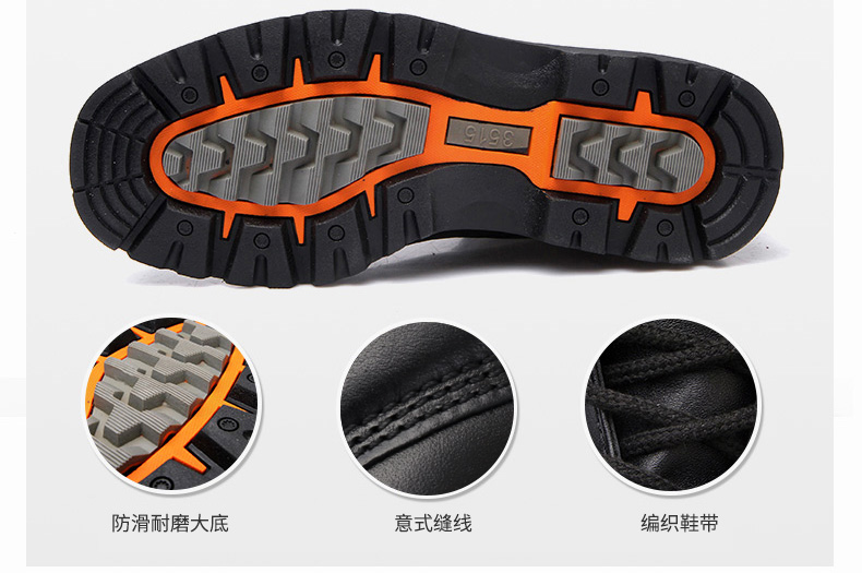 Strongman 3515 giày nam da cao cổ cao nhất Giày nam Commando chiến đấu ngoài trời da đi bộ đường dài giày boot nam da lộn