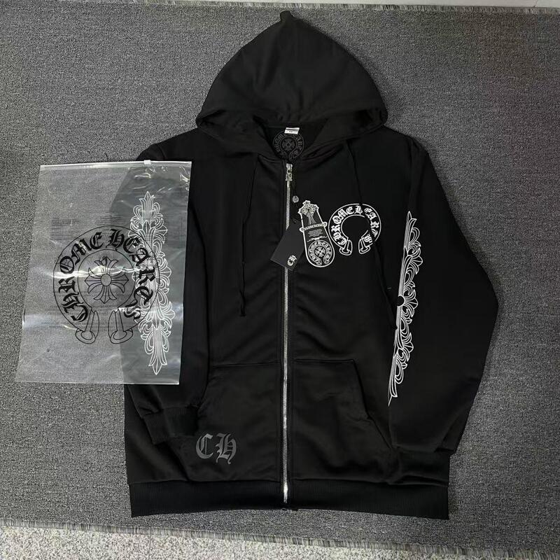 Trendy Cross-Zip Hoodie with Sanskrit Print for Men and Women, Popular on Kuaishou, Autumn Style Trendy Cross-Zip Hoodie with Sanskrit Print for Men and Women, Popular on Kuaishou, Autumn Style