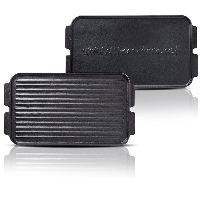 Teppanyaki Plate Cast Iron Household Outdoor Rectangular Barbecue Pot Steak Octopus Barbecue Double-Sided Barbecue Plate Gas Stove