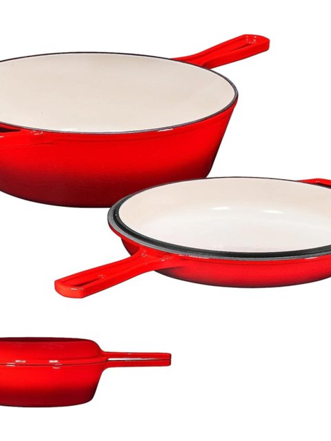 Thickened Cast Iron Baking Pot, Stew Pot, Soup Pot, Dual-Purpose Pot, Non-Coated Enamel Cast Iron Pot, Same Model as Luoji, for Oven Use