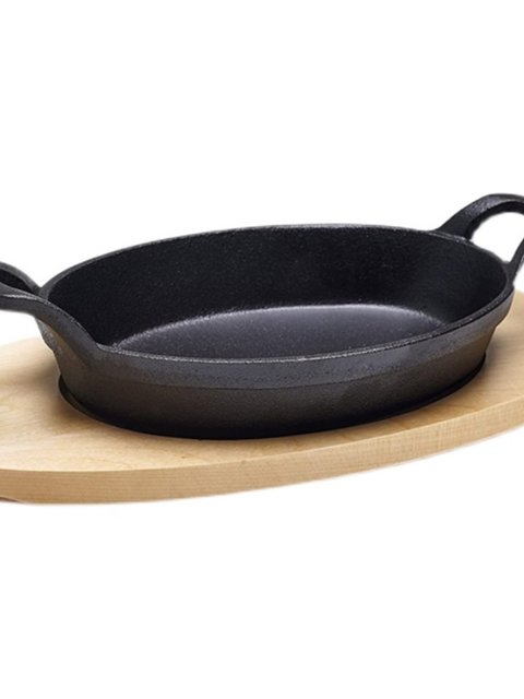 Foreign Trade Export Frying Pan, Baked Rice Pot, Cast Iron Pan, Uncoated Frying Pan, Oval Frying Pan, Double-Ear Baking Pan