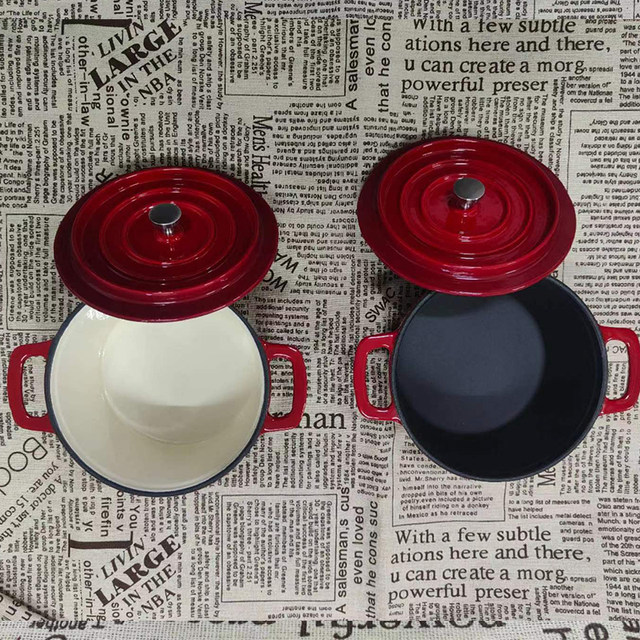 Foreign Trade Surplus Cast Iron Enamel Mini Grill Pan Steak Pan Frying Pan Suitable for Induction Cooker, Gas Stove, and Open Flame