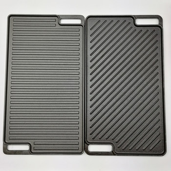 Household Outdoor Barbecue Plate Teppanyaki Thickened Rectangular Double-Sided Iron Plate Mold Cast Iron Griddle Large Frying Pan