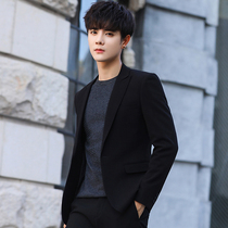 Casual blazer mens formal dress Korean version of the trend slim Ruffian handsome small suit top single wedding suit