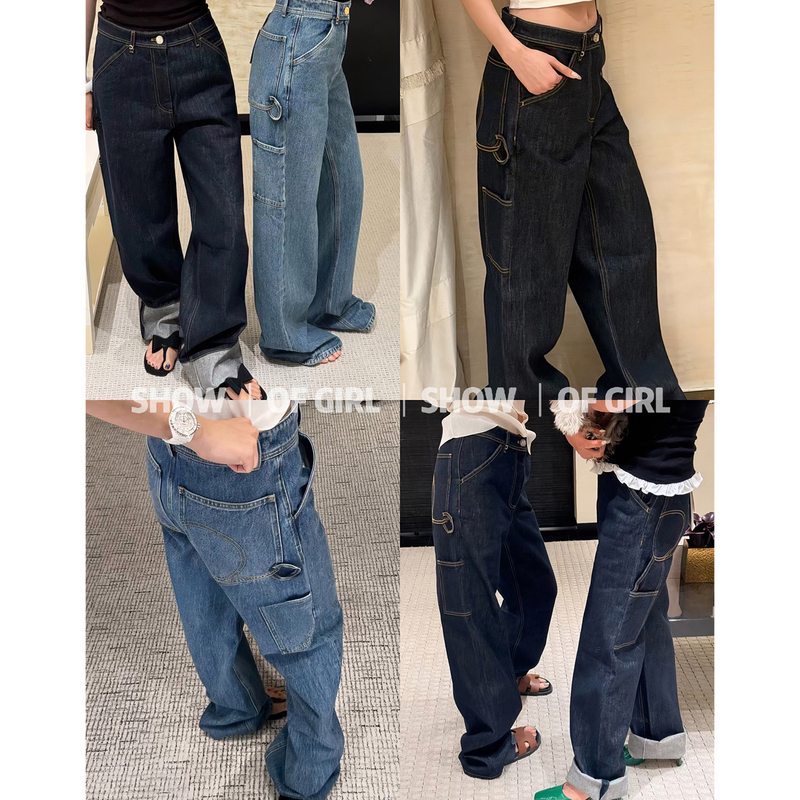 Show of Girl 26B Hot-Selling Magic Pants! Washed Denim Cargo Pants, Slimming Pocket Wide-Leg Jeans Show of Girl 26B Hot-Selling Magic Pants! Washed Denim Cargo Pants, Slimming Pocket Wide-Leg Jeans