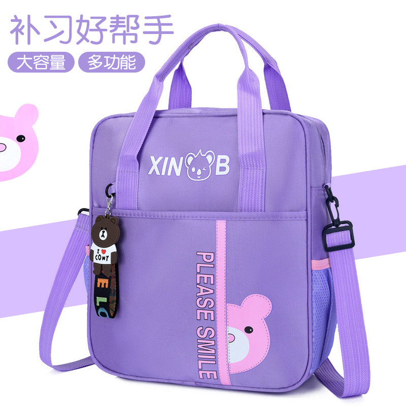 Children Elementary school students Tutorial Bags Primary And Middle School Students Supplementary Lessons Bag Cram Bags Cute Princess Hands Carry Bags Sloped Satchel double shoulder bag