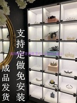 Set as free combination plaid cabinet Handheld gift glass door with light toy Gaparazzi Customized Display Cabinet Live