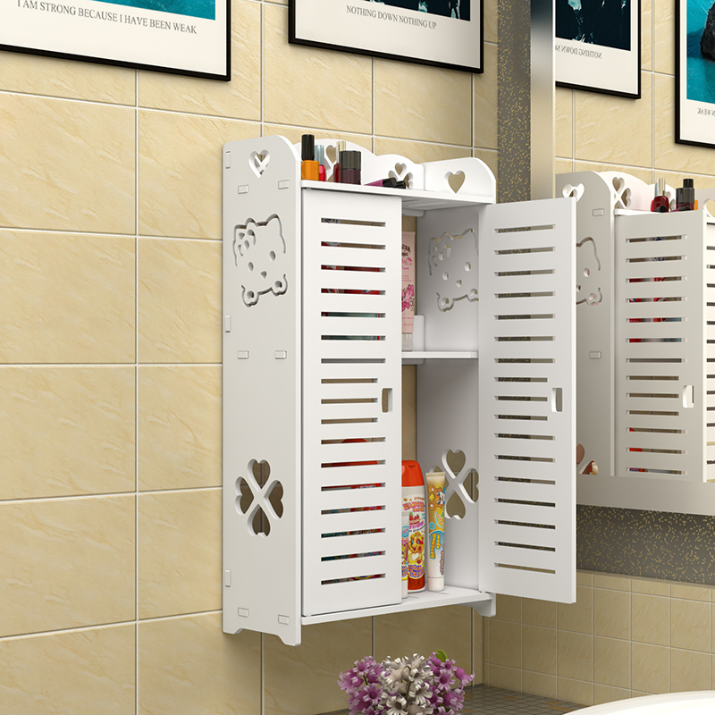 No-Drill Bathroom Shelf Wall-Mounted Washstand Cosmetics Waterproof Bathroom Toilet Desktop Multi-Layer Storage Cabinet