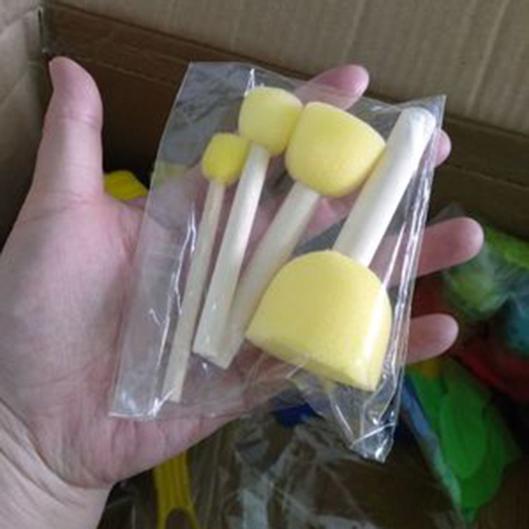 Round sponge brush seal DIY Meilao early education kindergarten paint graffiti tool Children's painting brush brush