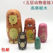 Russian set baby basswood 5-layer boutique animal doll ornaments personalized childrens gifts tremolo with pure handwork
