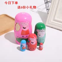 Russian set of baby piglets with 5 layers of high-grade plus hard solid wood to make childrens day gift toys