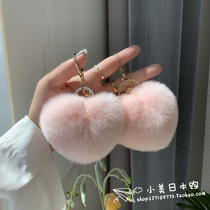 Japanese GP Officer Nets Otters Rabbit Fur Loving Hair Balls Pendant Cute Plush Bag hanging accessories Car key Buckle Tide