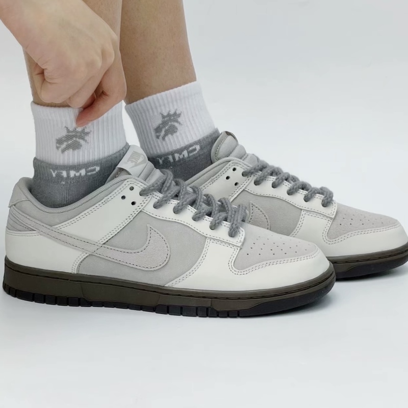 Nike Dunk Leather "Ironstone" Low-Top Sneakers, Unisex, Gray Fd9746-001