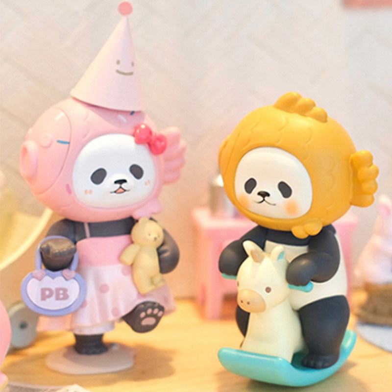 Taiyaki panda blind box mini panpan planetbear white bear department store panpan thick fishyaki model