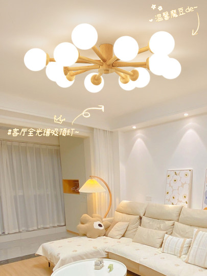 Светильник для гостиной Nordic Magic Bean, потолочный светильник для спальни и столовой в стиле натурального дерева, японский светильник из массива дерева с LED-подсветкой, производство Гуандун, Чжуншань