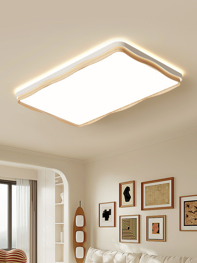 中山2026新款全光谱客厅灯现代简约大气led吸顶灯原木奶油风灯具