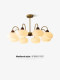 Full Spectrum French Mid-Century Style Living Room Persimmon Chandelier Retro Walnut Color High-End Cream Style Restaurant Chandelier