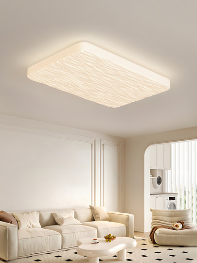 波浪奶油风吸顶灯全光谱护眼主卧室客厅现代简约中山灯具归根照明