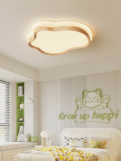 卧室灯2026新款云朵北欧原木奶油风日式复古吸顶灯满天星星空顶灯