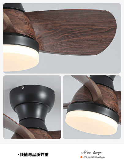 Retro-Style Bedroom Fan Light with Full Spectrum, American Vintage Silent Fan Light for Living and Dining Room, Ceiling Fan Light