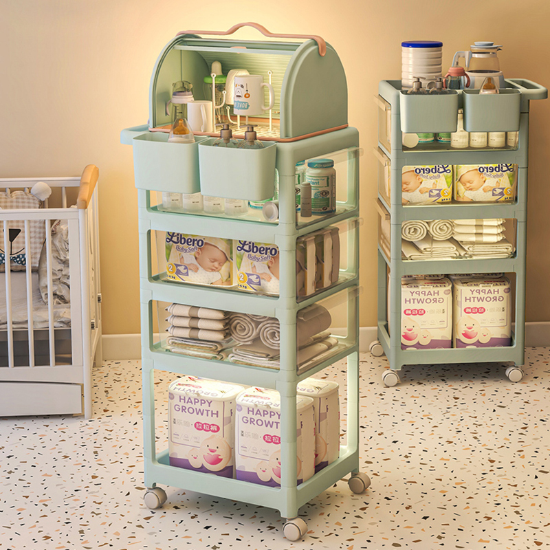Yeya trolley rack baby supplies bedside mobile car bathroom floor multi-layer bedroom snack storage rack
